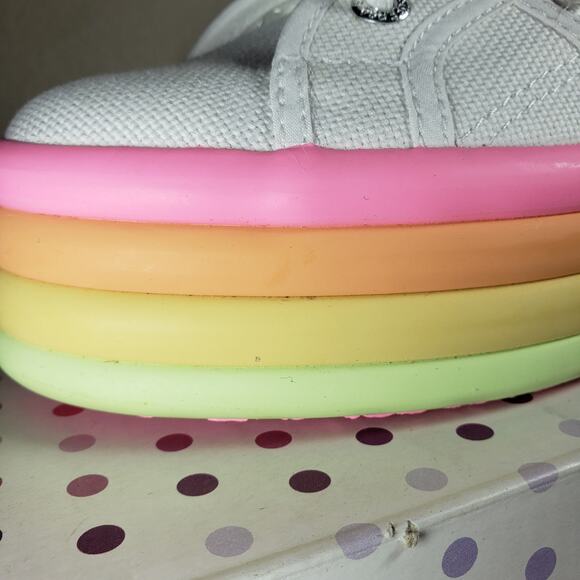 SUPERGA 2790 Candy Sneaker in Hot Pink Multi 6/36 Rainbow‎ Platform Shoes - Picture 4 of 14